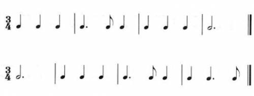 Write the rhythm for the following notes...