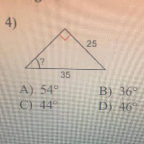 Find a measure of the indicated angle to the nearest degree