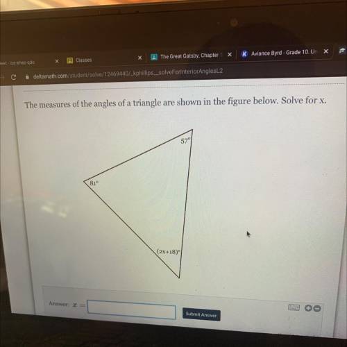 I need to figure out how exactly to solve this and find the answer to x