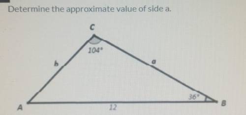 Determine the approximate value of side A.