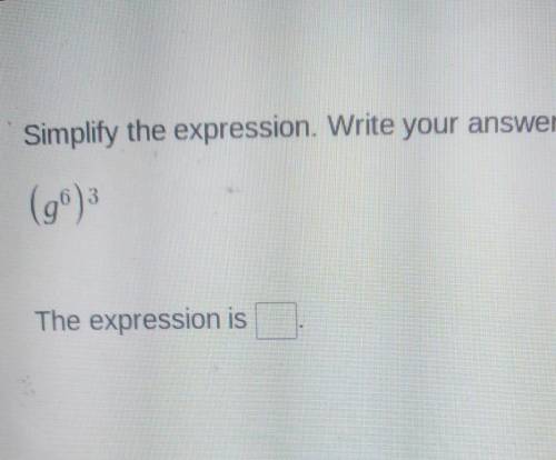 Simplify the expression. Write your answer as a po (96) The expression is