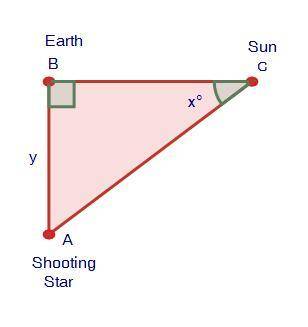 PLEASE HELP

A shooting star forms a right triangle with the Earth and the Sun, as shown b