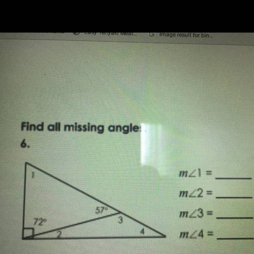 PLS HELP ME AND PLS SHOW WORK

IM TAKING A TEST DUE IN AN HOUR 
find all missing angles 
m<1:
m