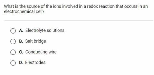 What is the source of the ions involved in a redox reaction that occurs in an electrochemical cell?