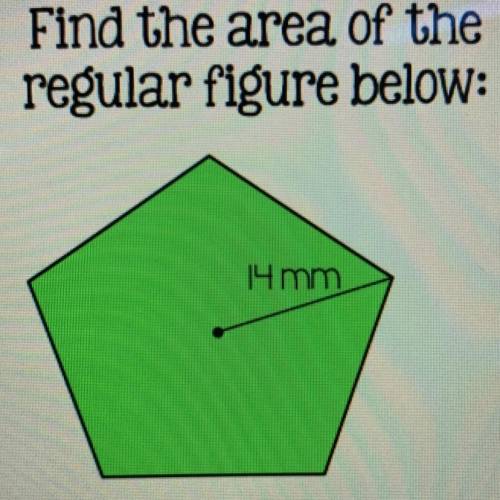 Find the area of the

regular figure below:
A) 466 mm2
B) 430 mm2
C) 404 mm2
D) 495 mm2
E) 512 mm2
