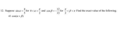 Need help with this question quick. Pre calculus question