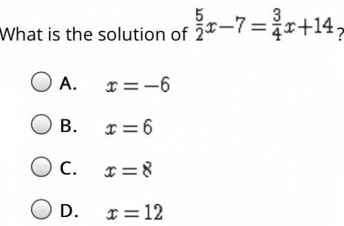 What is the solution of ?
A. 
B. 
C. 
D.