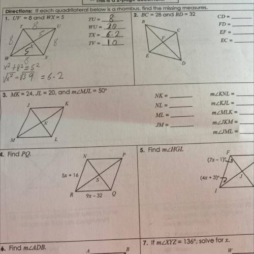 The homework 5:Rhombi and squares