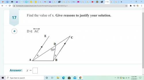 Find the value of x give reasons to justify
pls hurry