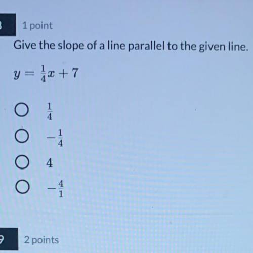 Give the slope of a line parallel to the given line.