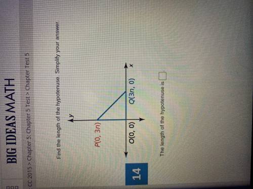 Find the length of the hypotenuse. simplify your answer. PLEASE I NEED HELP
