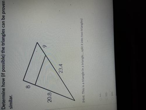 Can the triangles be proven similar and how please.