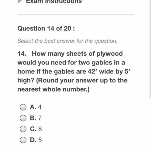 How many sheets of plywood would you need for two gables in a home if the gables are 42’ wide by 5’