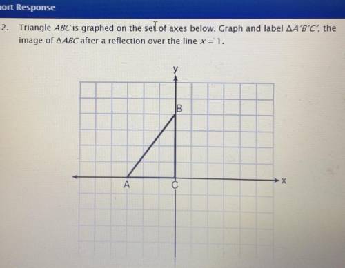 Graph a reflection over the line x=1. plsss fast my geometry midterm