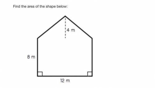Find the area of the shape below: