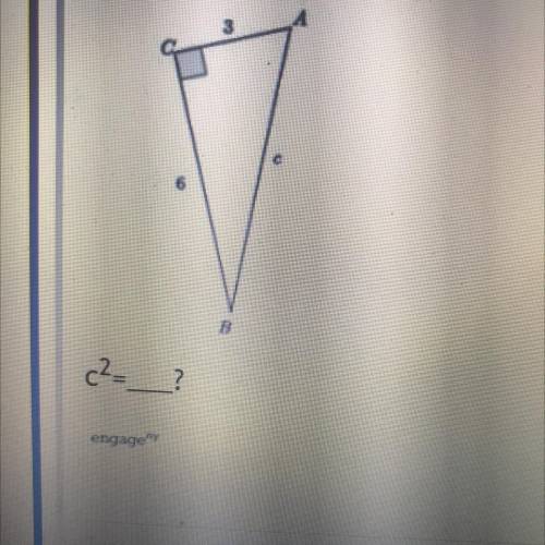 Determine the length of the hypotenuse of the right triangle shown. Figure are not drawn to scale
