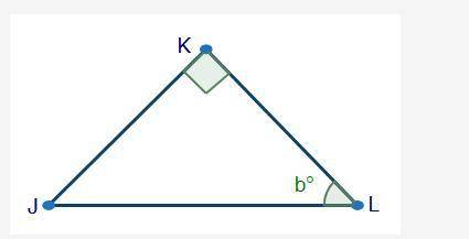 In triangle JKL, sin(b°) = three fifths and cos(b°) = four-fifths. If triangle JKL is dilated by a