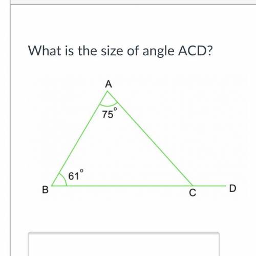 What is the size of angle ACD?
