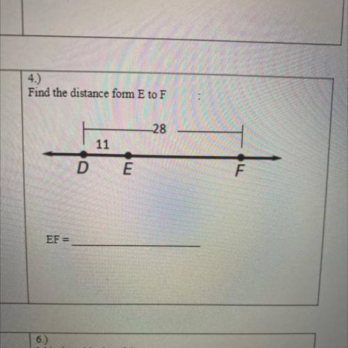 Find the distance from E to F