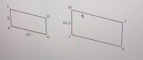 Quadrilateral FGHI is similar to quadrilateral JKLM. Find the measure of side JK. Figures are not d
