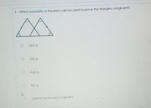 Which postulate or theorem can be used to prove the triangles congruent?