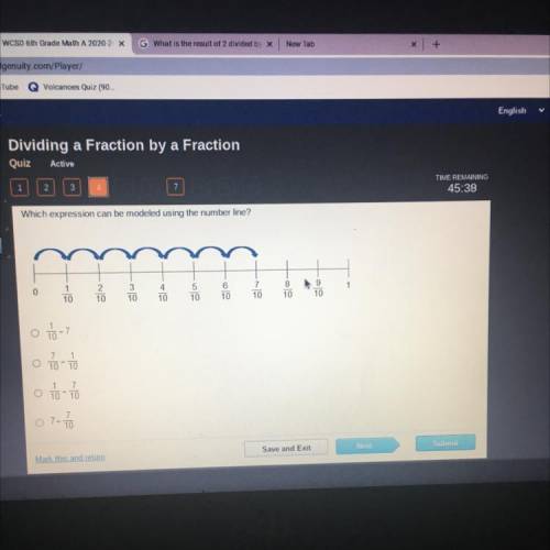 Which expression can be molded using the number line