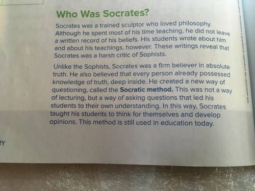 Plsssssssss Help

Underline the sentence that describes one difference between Socrates and P