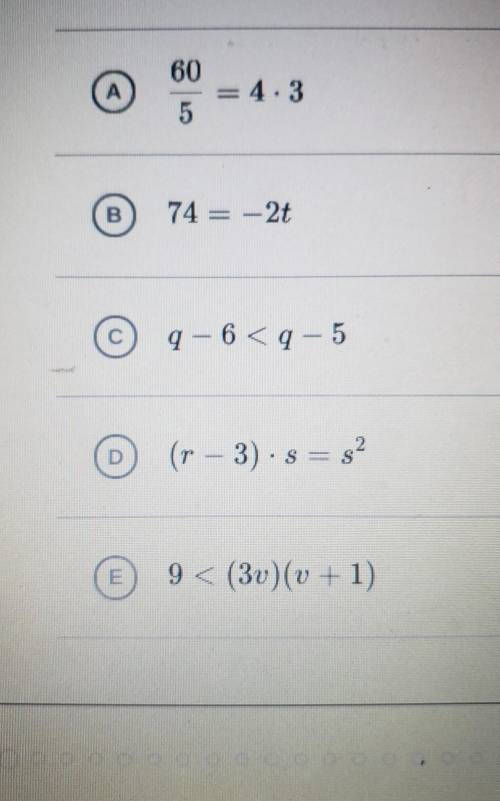 Which of the following are equations choose three answers