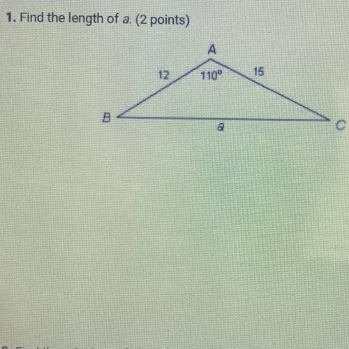 Helppp
(show your work please)
This question is law of cosine