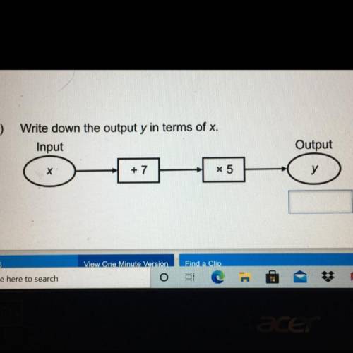 Write down the output y in terms of x