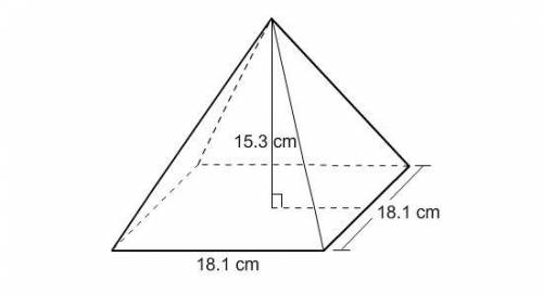 What is the volume of the square pyramid? Round to the nearest tenth.

267.9
1107.7
1670.8