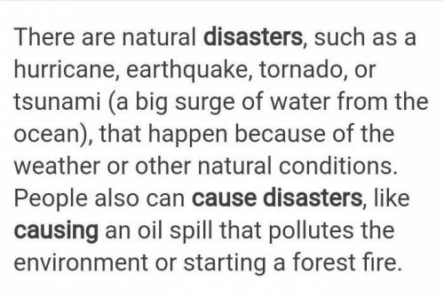 What are the causes of disaster​