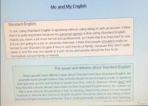 PLSS PLSS HELP THIS IS AN EXAMPLE OF WHAT I HAVE TO DO!!!

basically what does standard English me