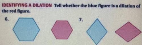 Tell whether the blue figure is a dilation of the red figure