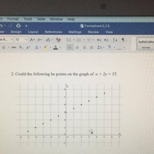 Could the following be points on the graphs of - x + 2y = 5