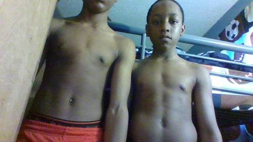 Baby look at this ond me and my brother