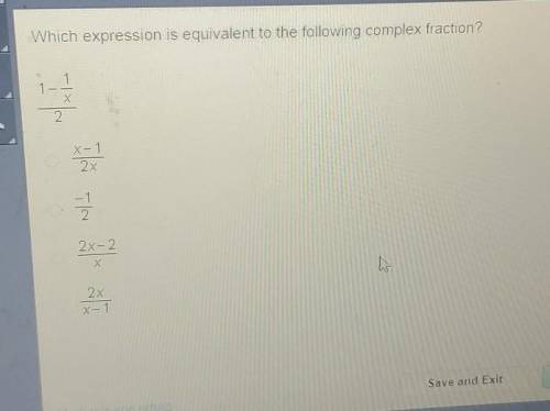 Which expression is equivalent to the following complex fraction? 1 2 X-1 1 20-2 252 px K-1