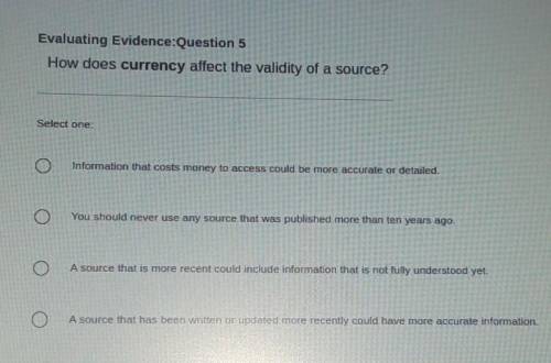 How does currency affect the validity of a source?