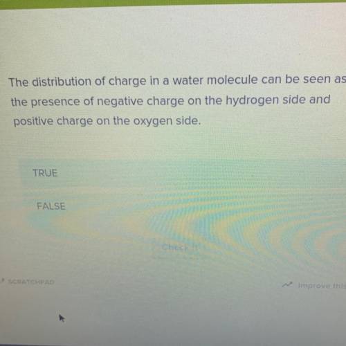 The distribution of charge in a water molecule can be seen as

the presence of negative charge on