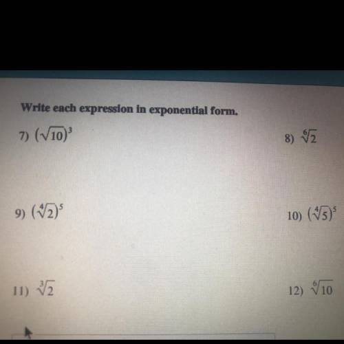 Write each expression in exponential form.