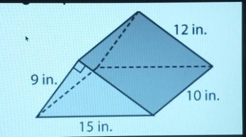What is the total surface area of the triangular prism shown?