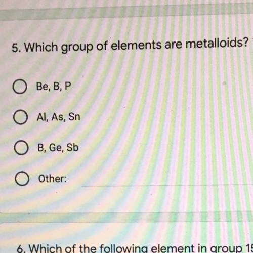 Which group of elements are metalloids?