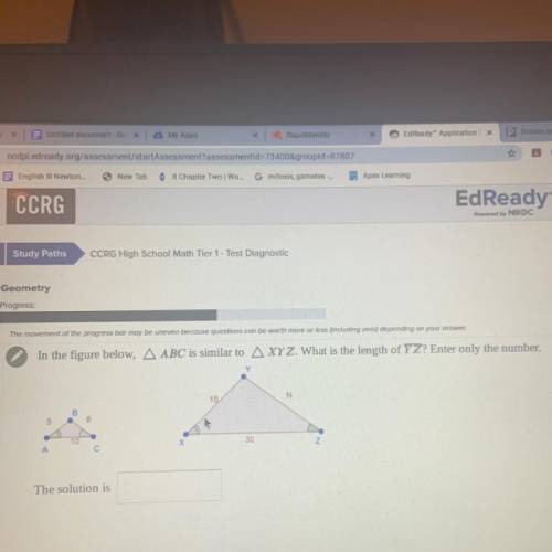 (PLEASE HELP ASAP ILL MARK BRAINIEST)

In the figure below, Triangle ABC is similar to Triangle XY