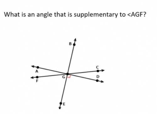 What angle is supplementary to AGF?