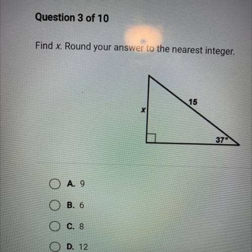 Find x. Round your answer to the nearest integer please help