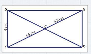 The length of FH is 9 cm. What is the length of GK?