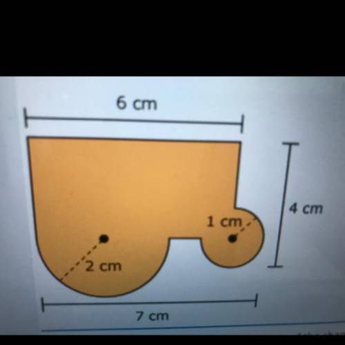 A composite shape is shown

To the nearest hundredth, what is the area of the shape? Use 3.14 as a