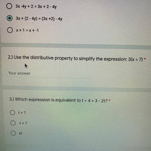 I REALLY NEED HELP
Use the distributive property to simplify the expressions: 3(x + 7)￼