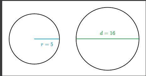 Find the circumference and area of each of the circles below. 
(Needed asap)