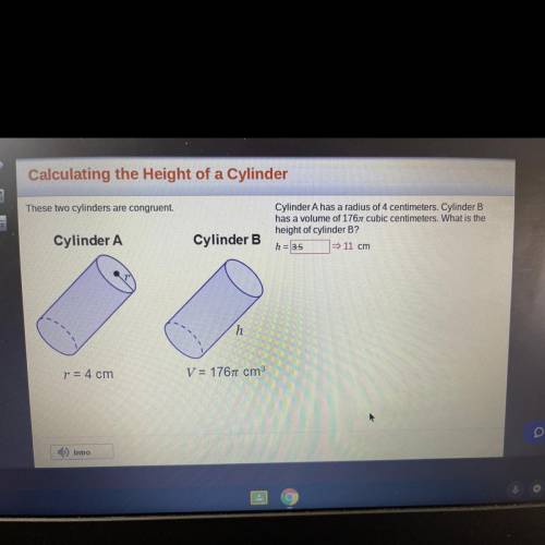 Just answer something related to the answer

Cylinder A has a radius of 4 centimeters.
Answer is 1